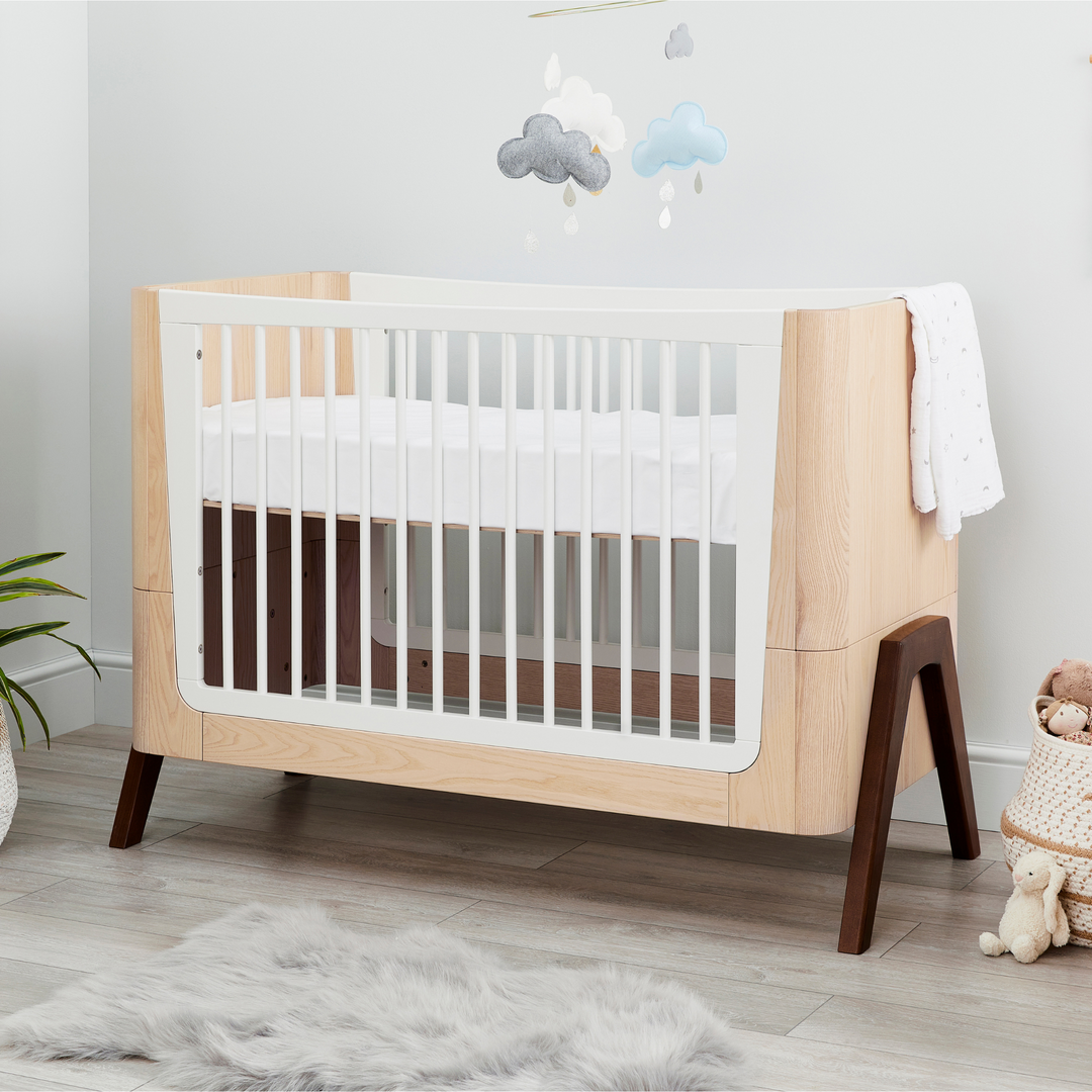 Gaia Baby Nursery Furniture - 4 Piece Set - Natural Ash | Walnut