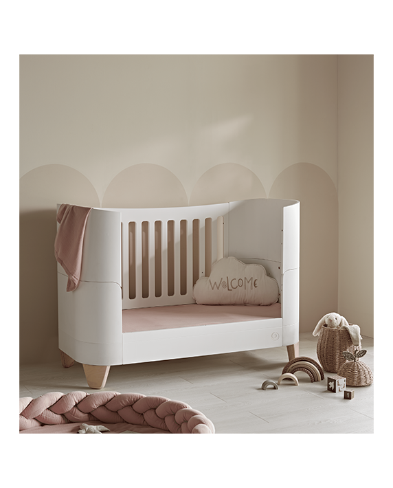 Serena Convertible Cot Bed - White | Natural