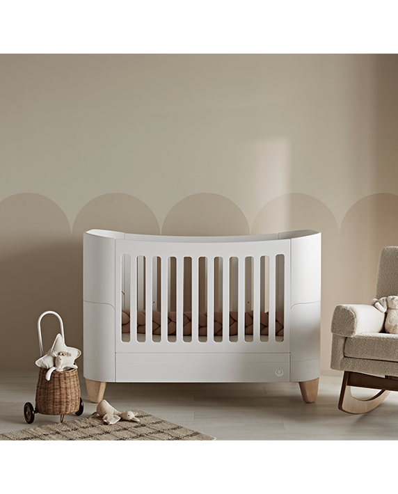 Serena Convertible Cot Bed - White | Natural