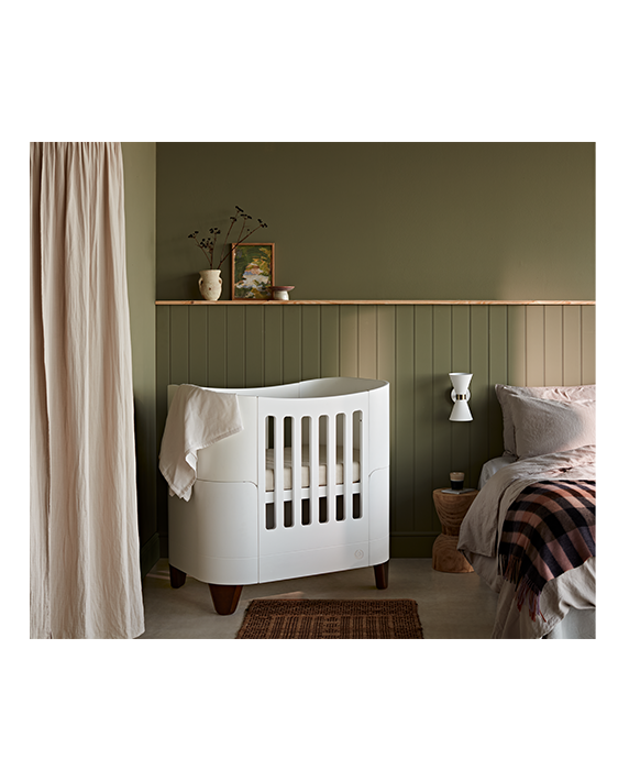 Serena Mini Cot - White | Natural