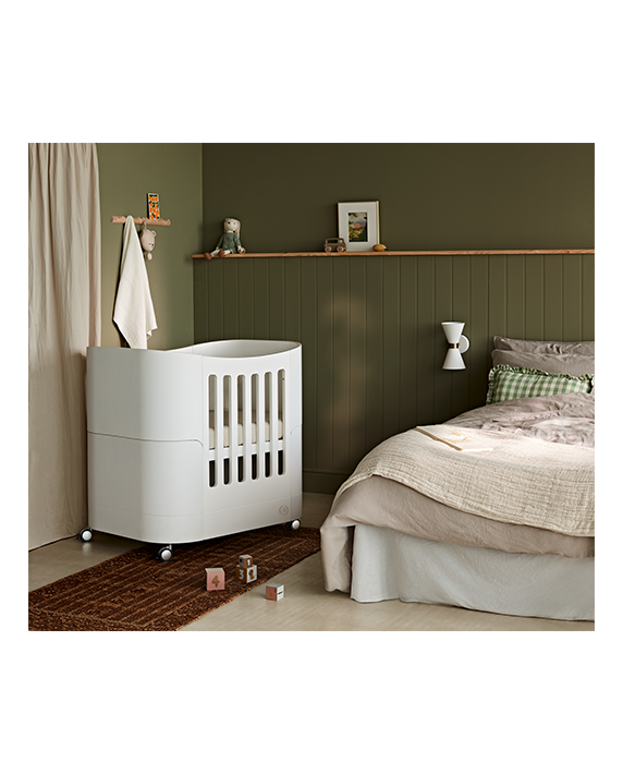 Serena Mini Cot - White | Natural