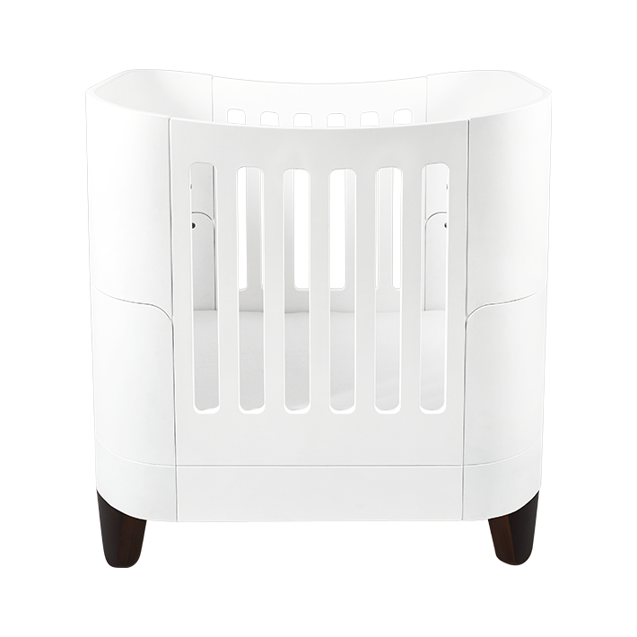 Serena Mini Cot - White | Walnut