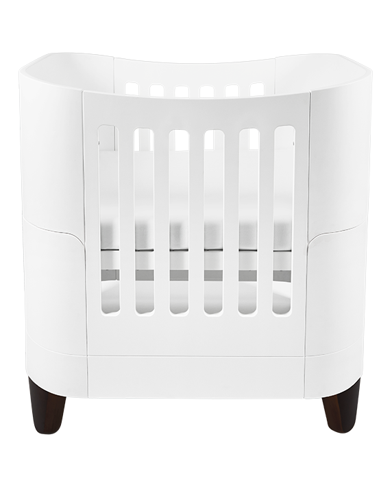 Serena Mini Cot - White | Walnut