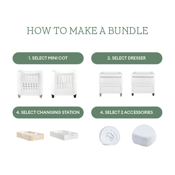 Exclusive Offer - Serena 3 Piece Mini Cot Bundle Set